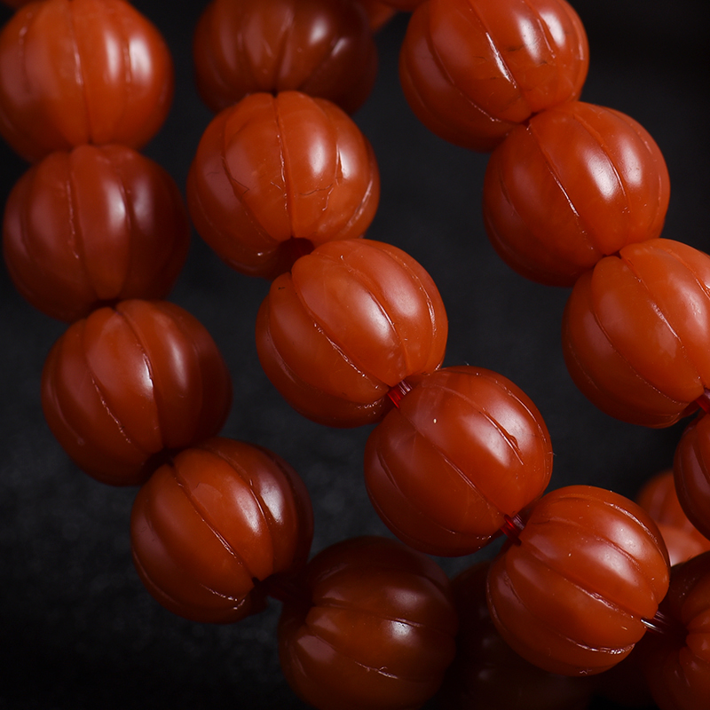 天然南红108佛珠-红掌柜