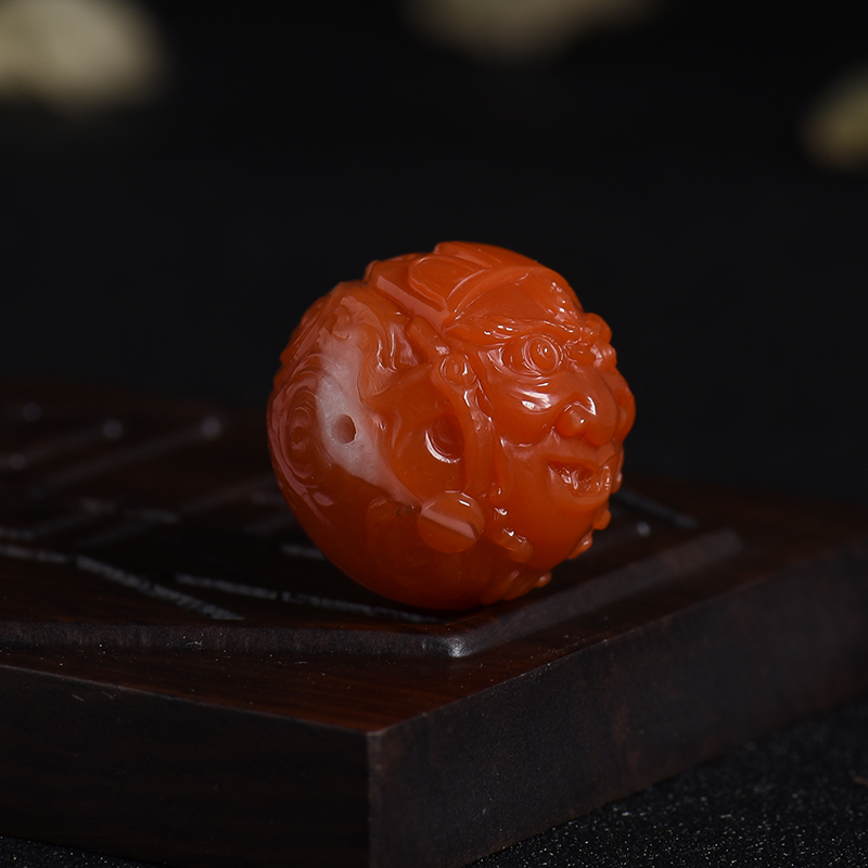 南红圆珠黄财神-红掌柜