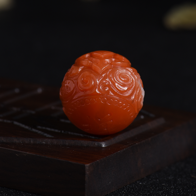 樱桃红南红黄财神-红掌柜