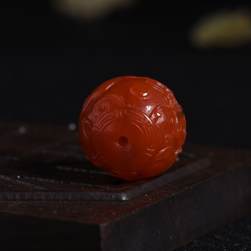 天然南红龙珠-红掌柜