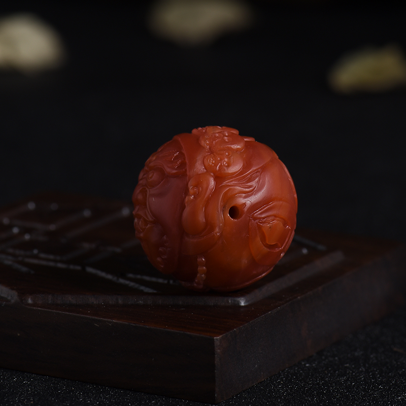 柿子红南红圆珠-红掌柜