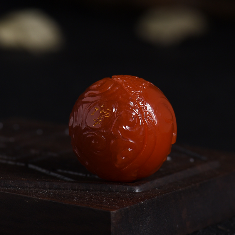 南红圆珠一念之间-红掌柜