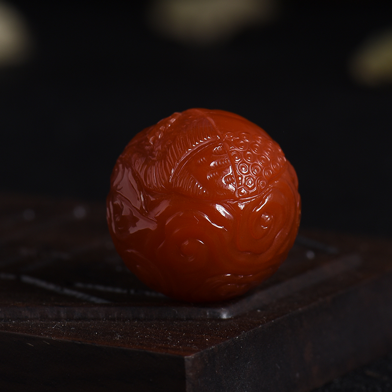 柿子红南红圆珠-红掌柜