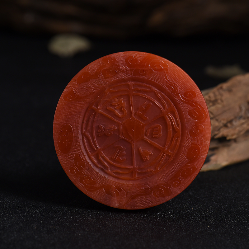 柿子红南红挂件-红掌柜