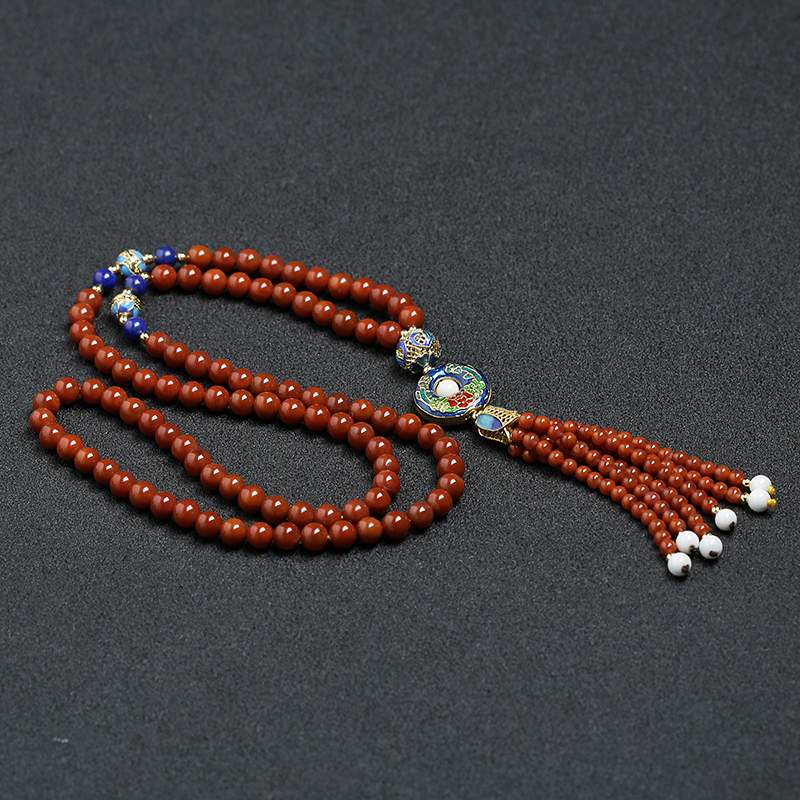 柿子红南红项链-红掌柜