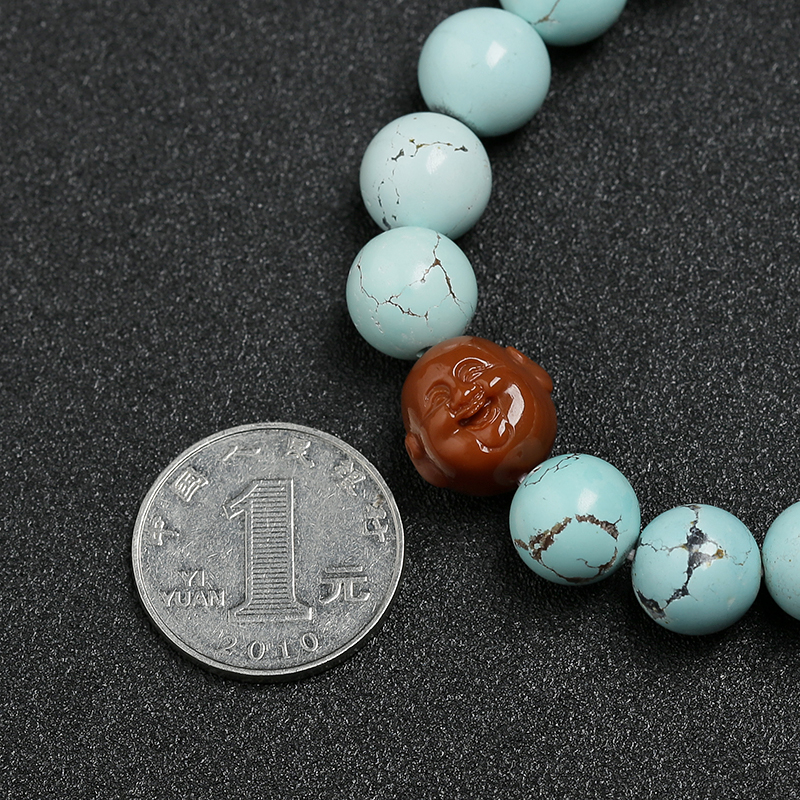 天然南红佛头手串-红掌柜