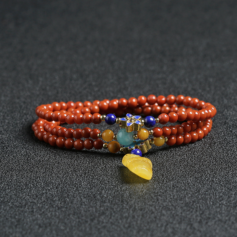 四川天然柿子红南红手串 - 红掌柜