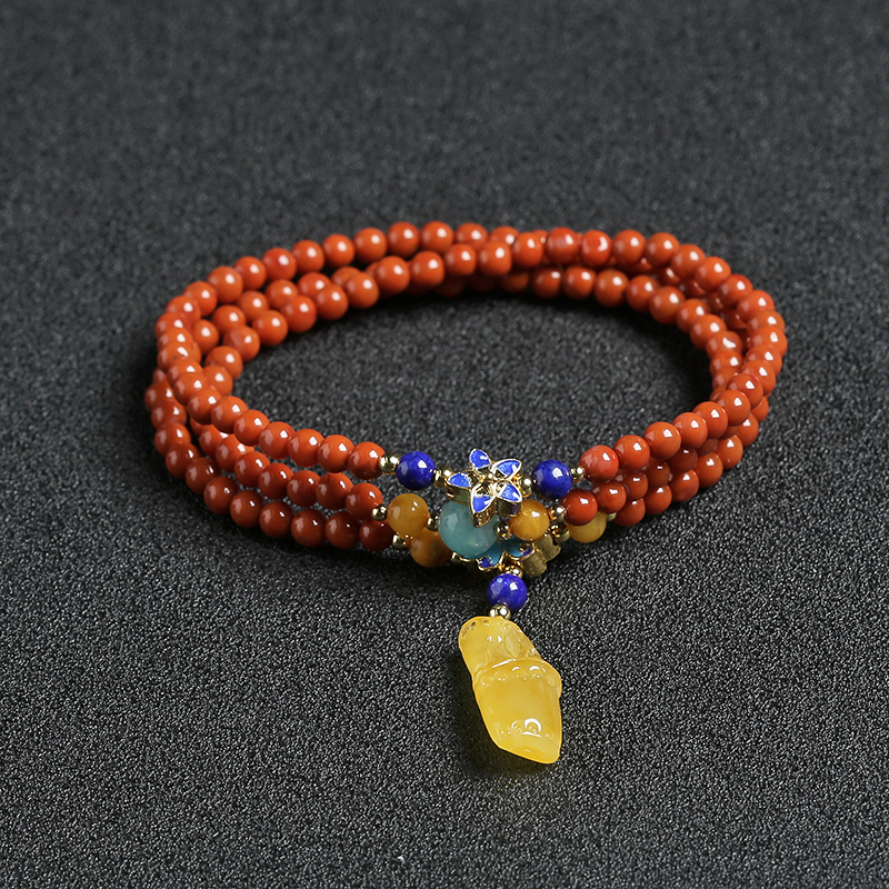 天然柿子红南红手串 - 红掌柜