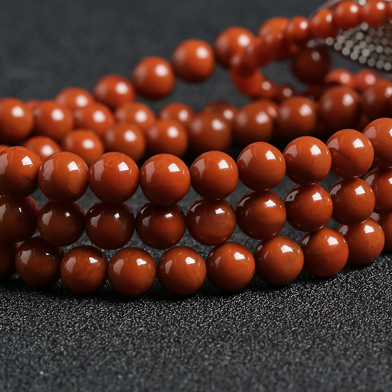 玫瑰红南红圆珠毛衣链 - 红掌柜