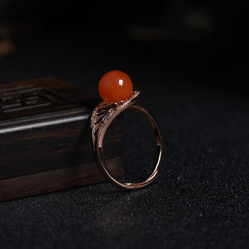 川料天然樱桃红南红三件套-红掌柜