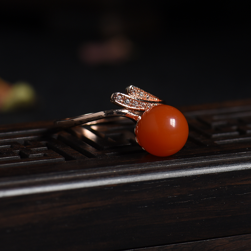 川料天然樱桃红南红三件套-红掌柜