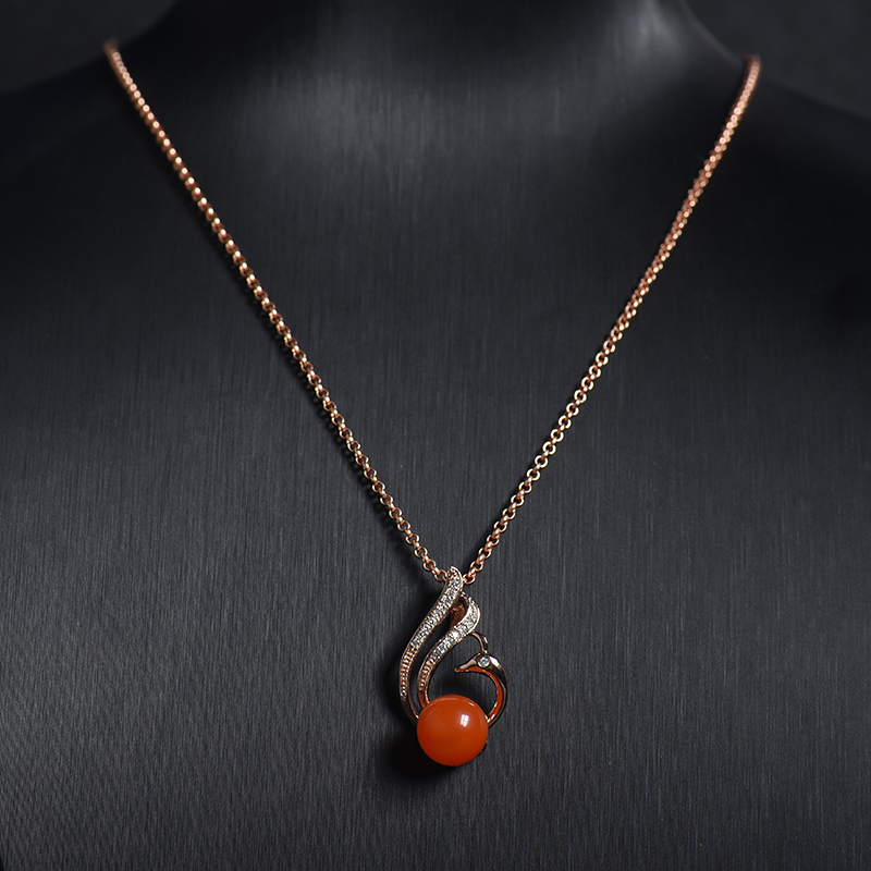 天然樱桃红南红三件套-红掌柜