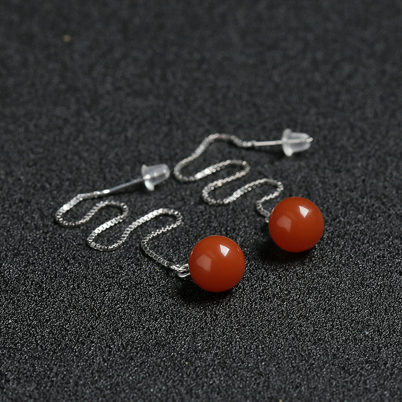 925银镶川料樱桃红南红两件套-红掌柜