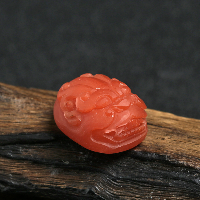 川料天然樱桃红南红戒面-红掌柜