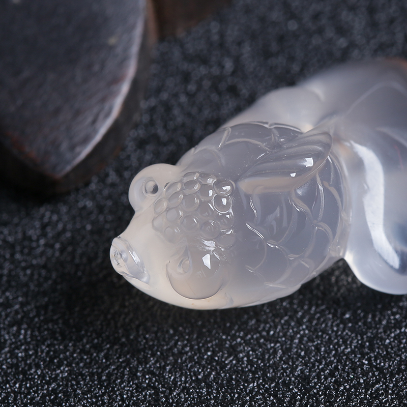 冰飘南红鱼吊坠 - 红掌柜珠宝