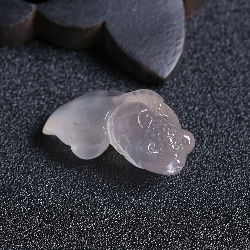 冰飘南红鱼吊坠 - 红掌柜珠宝