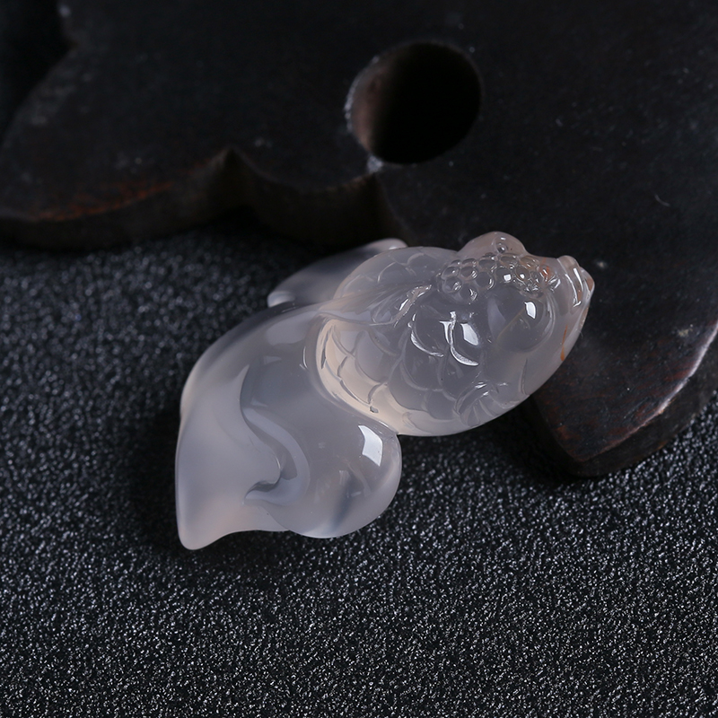 南红冰飘鱼吊坠-红掌柜珠宝