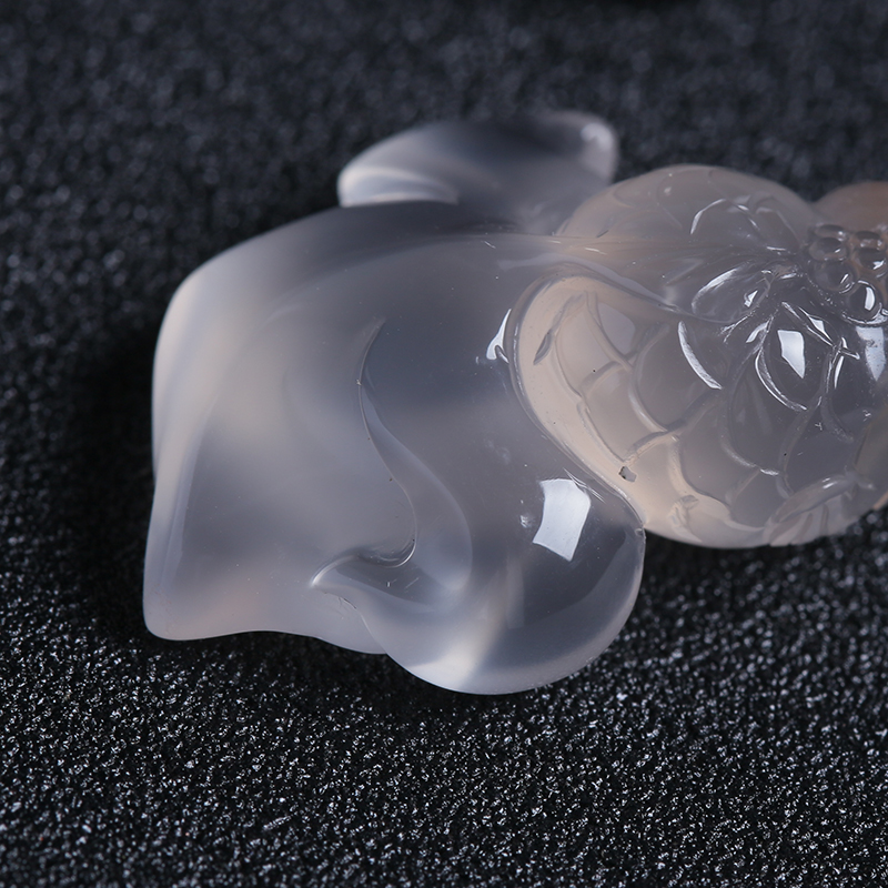 川料南红冰飘鱼吊坠-红掌柜珠宝