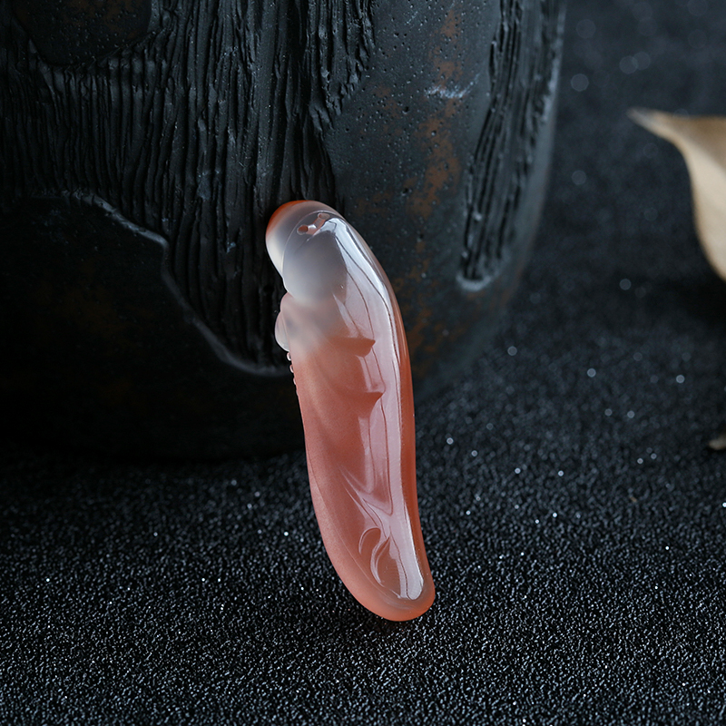 冰飘南红童子吊坠-红掌柜