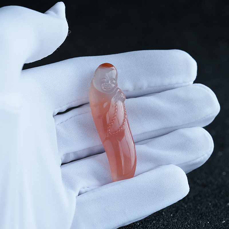 川料南红童子吊坠-红掌柜