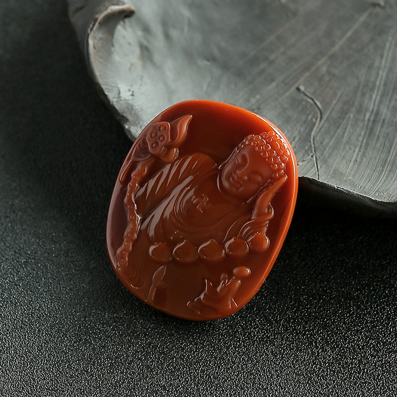 冰飘南红睡佛-红掌柜