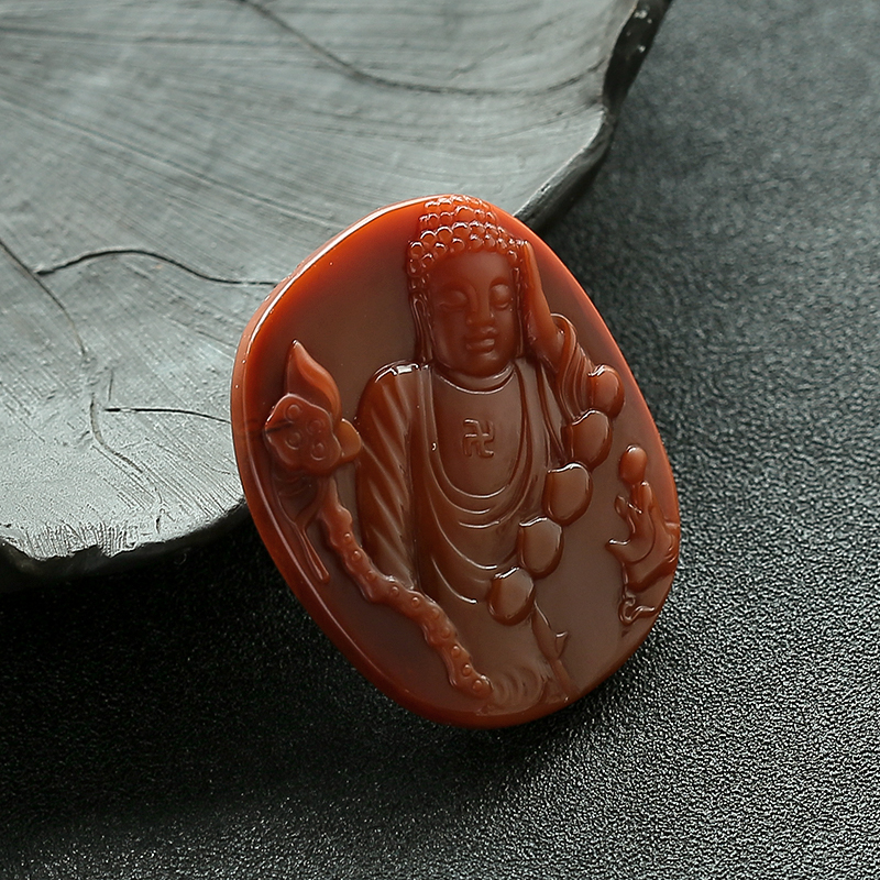 冰飘南红吊坠-红掌柜