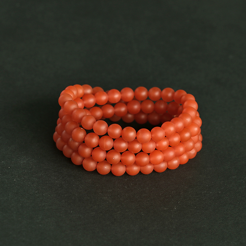 南红108亚光佛珠-红掌柜
