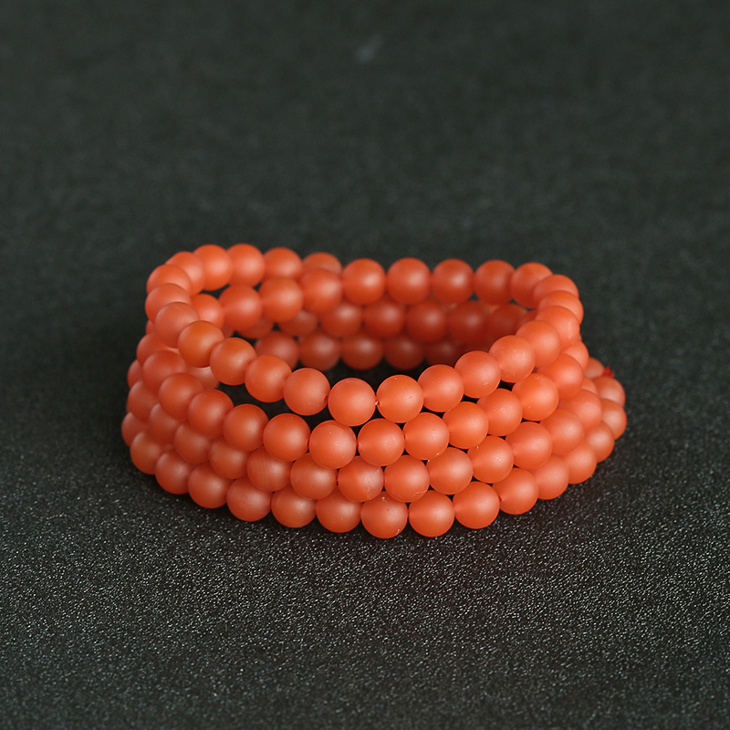 南红108亚光佛珠-红掌柜