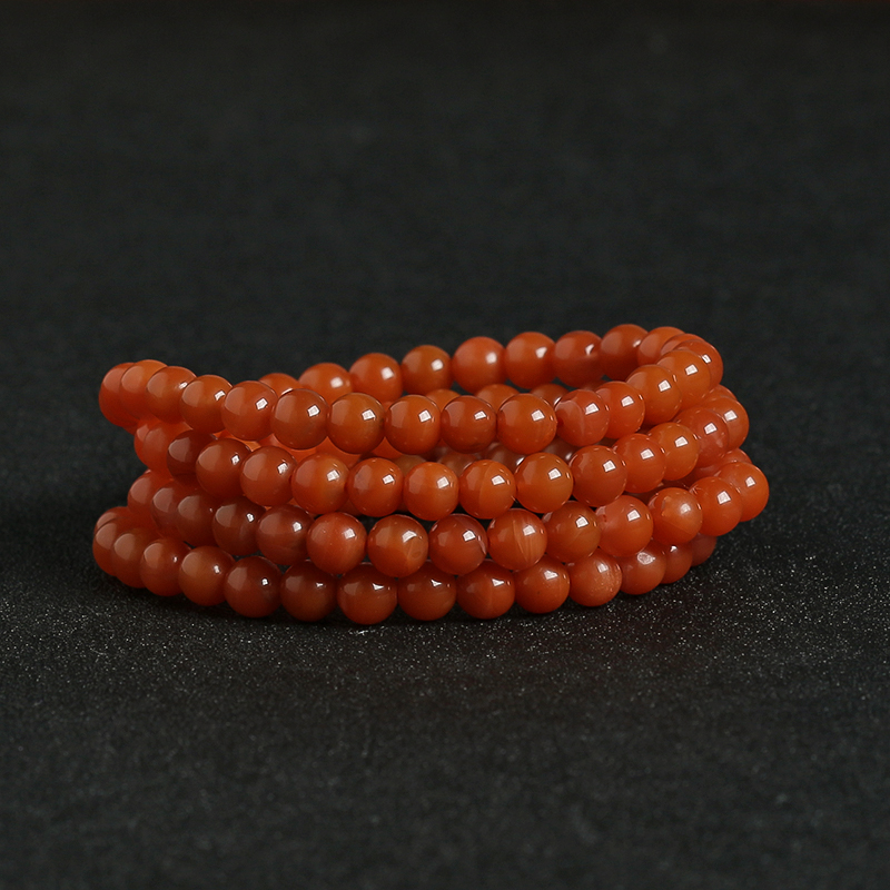 樱桃红南红108佛珠-红掌柜