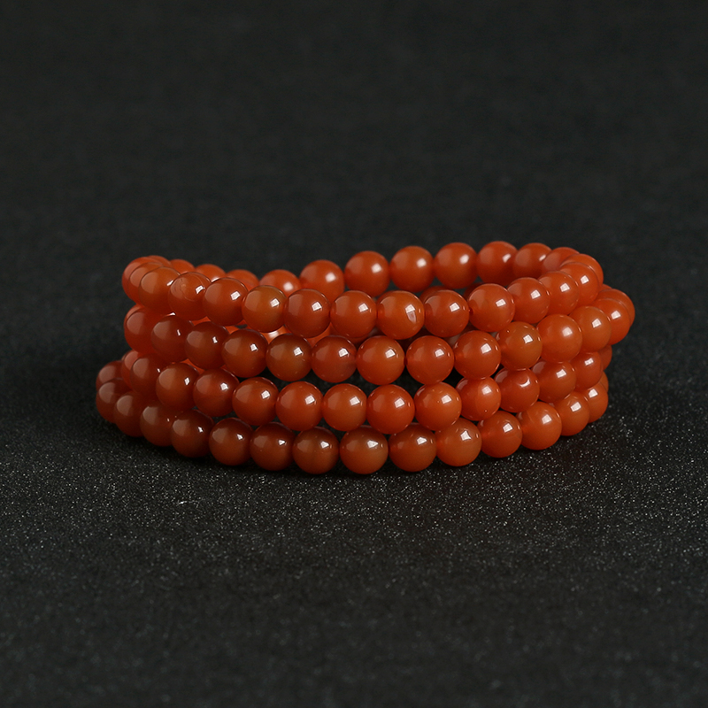 樱桃红南红108佛珠-红掌柜
