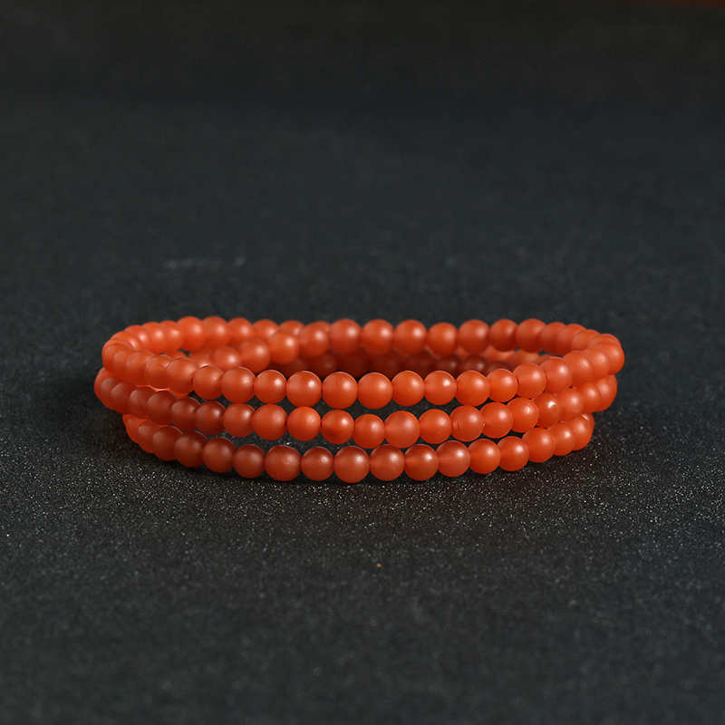雷波南红108亚光佛珠-红掌柜