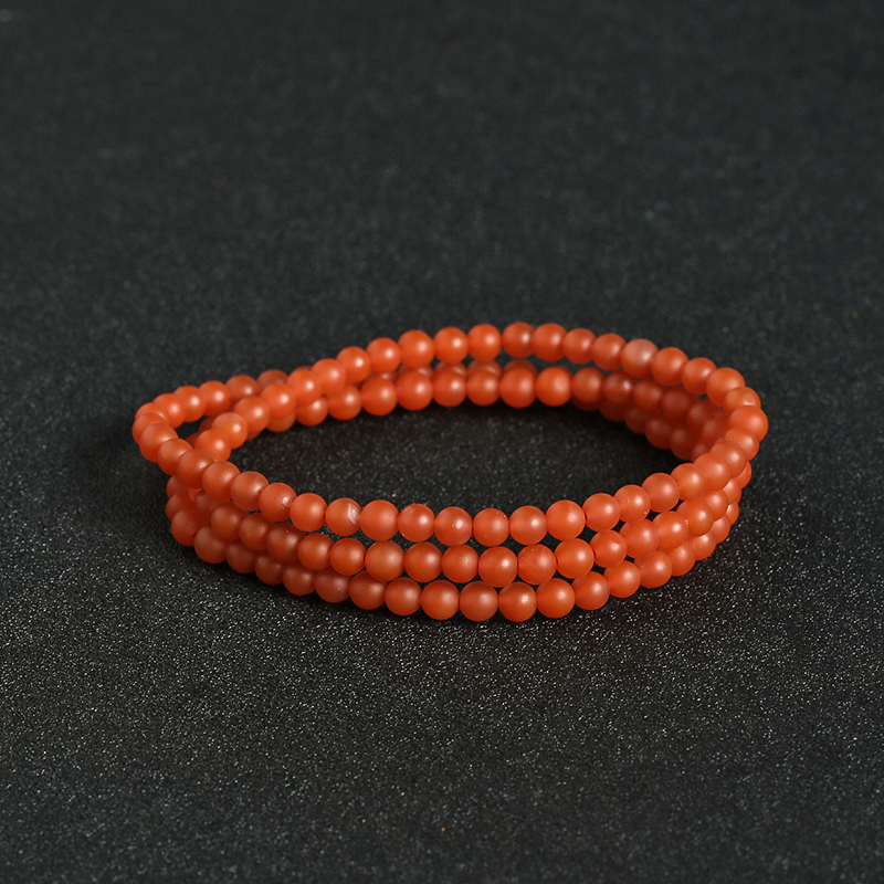 南红108亚光佛珠-红掌柜