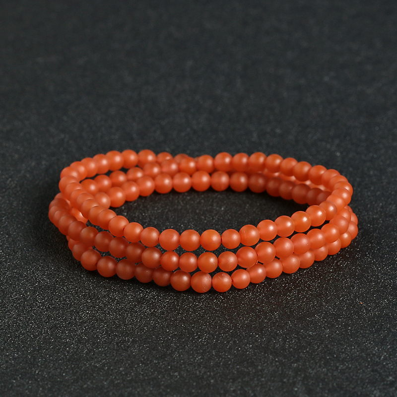 南红108亚光佛珠-红掌柜