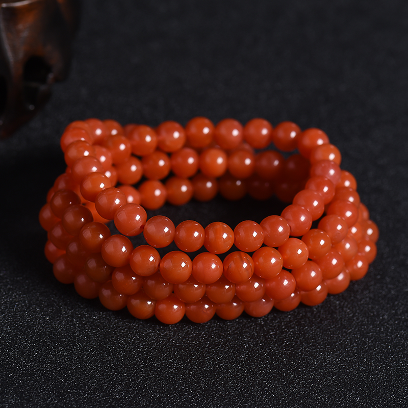 6.8mm樱桃红南红108-红掌柜