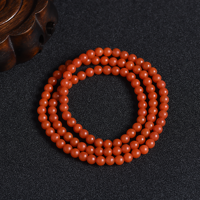 6mm雷波樱桃红南红108-红掌柜