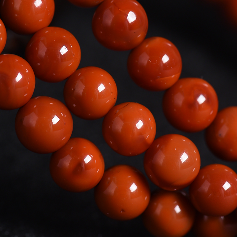 柿子红南红108佛珠-红掌柜