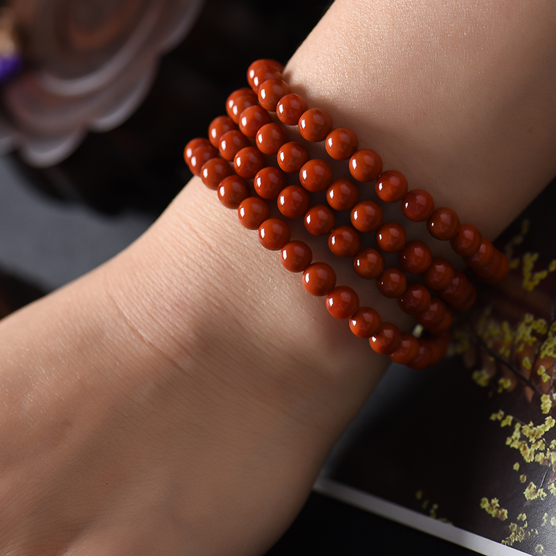 柿子红南红佛珠-红掌柜