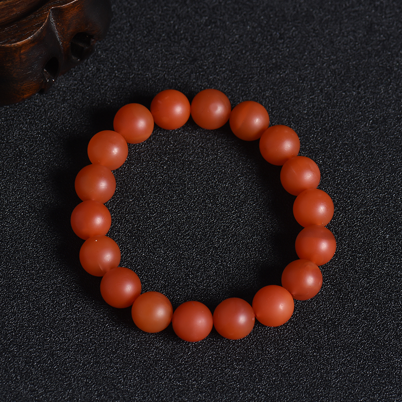 12mm雷波南红单圈手串-红掌柜