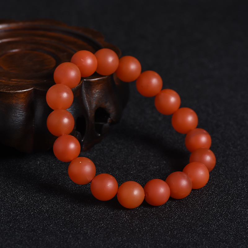 12mm南红单圈手串-红掌柜