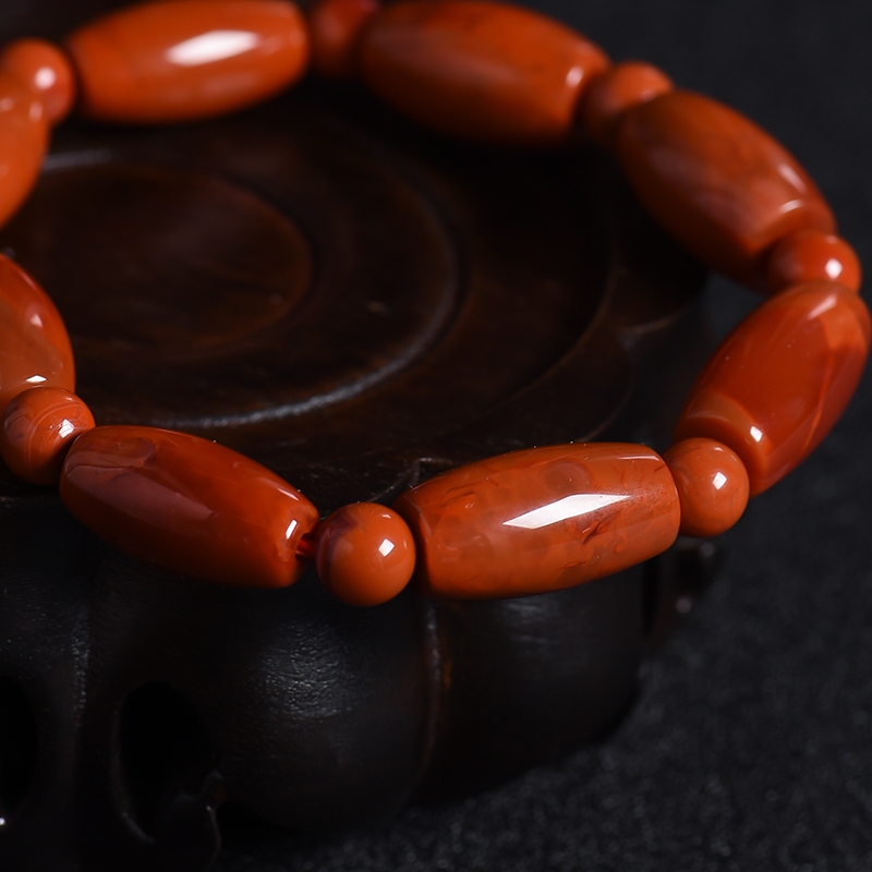 川料南红单圈手串-红掌柜