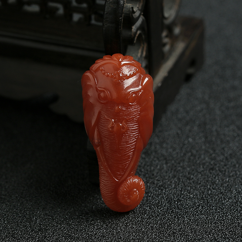 联合料南红神象吊坠-红掌柜