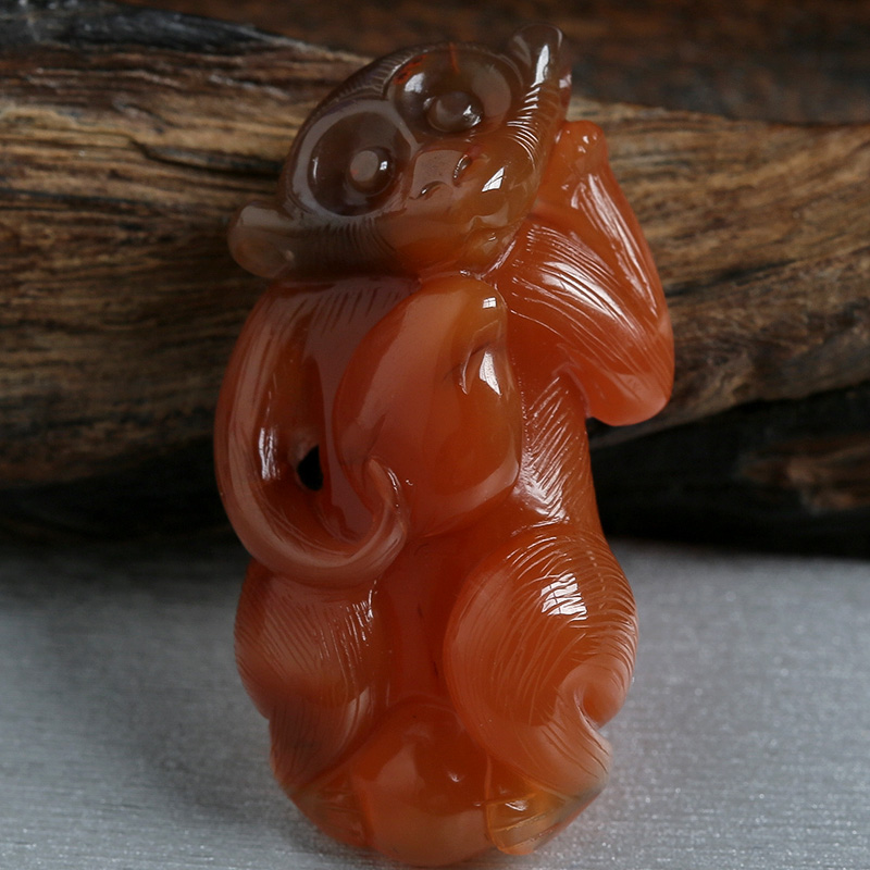 樱桃红南红吊坠-红掌柜