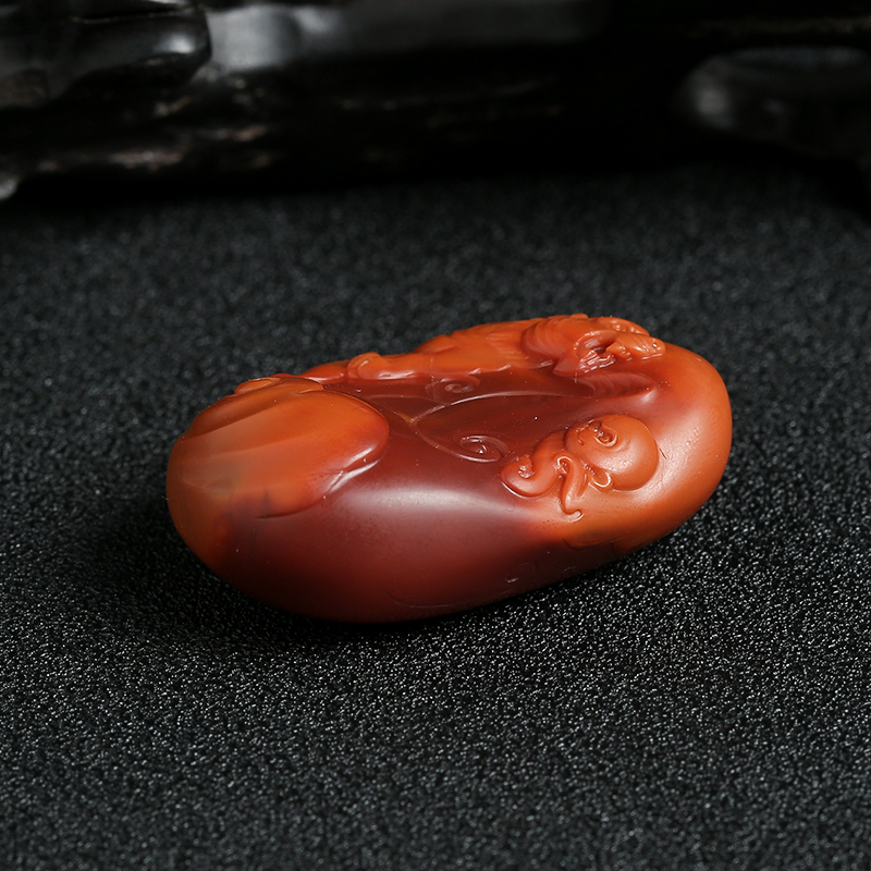 川料南红智勇双全吊坠 - 红掌柜