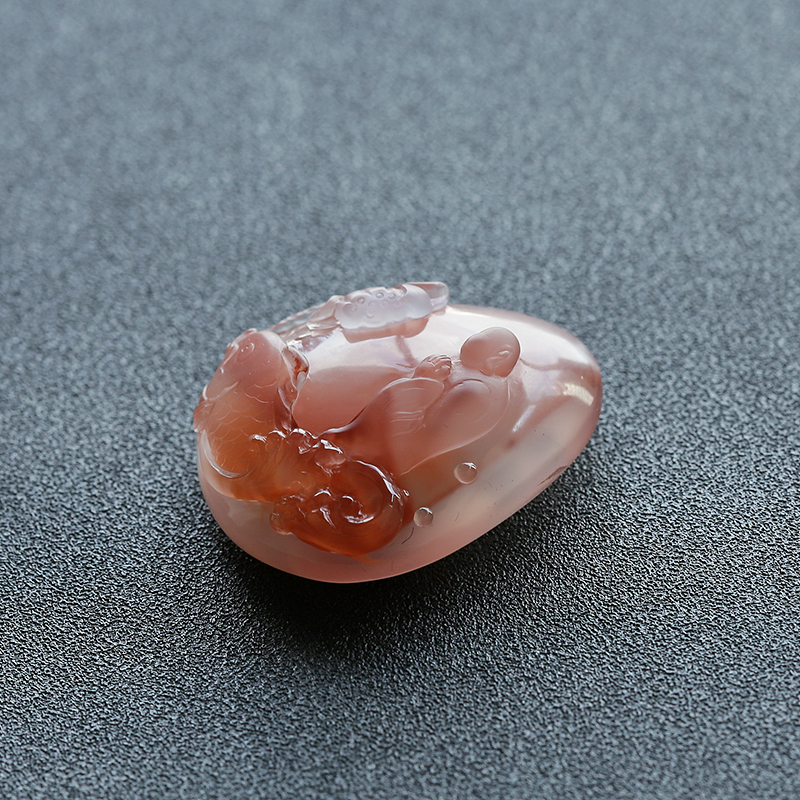 三色冰飘南红吊坠 - 红掌柜