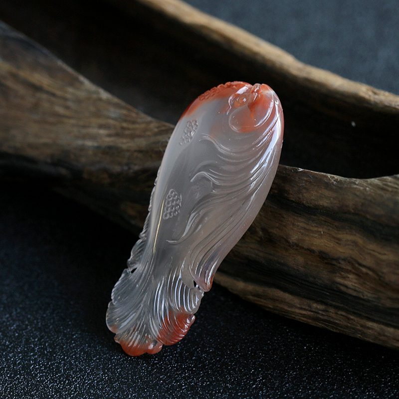 南红鱼吊坠-红掌柜