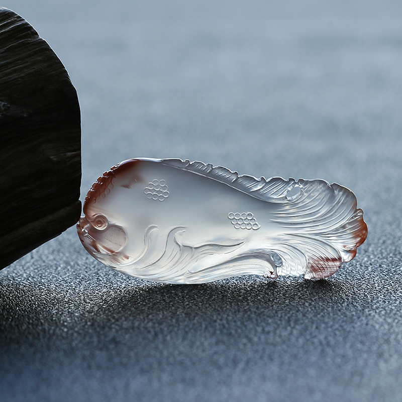 川料南红鱼吊坠-红掌柜