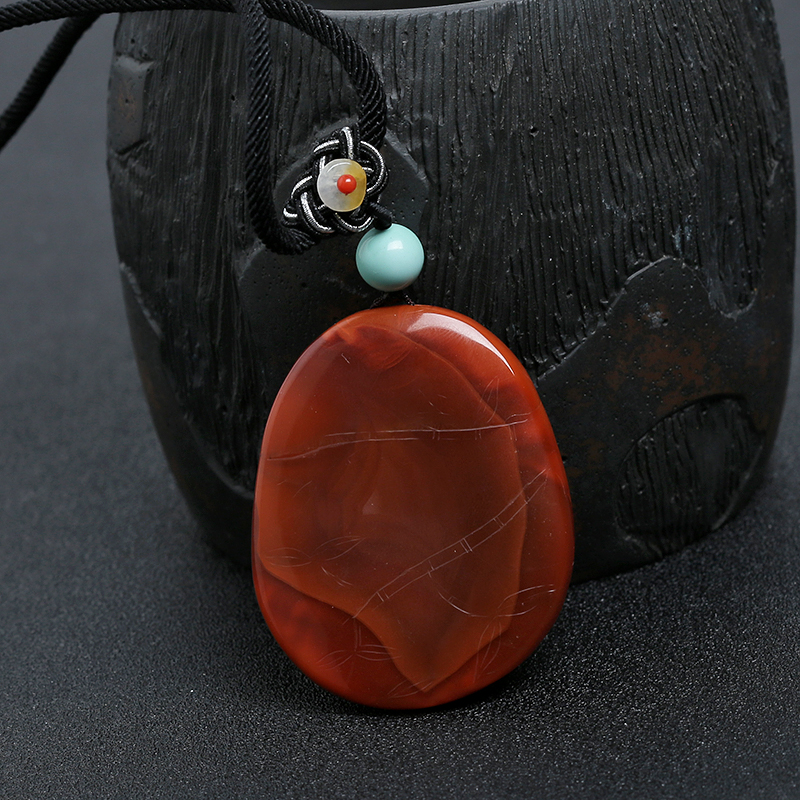 南红花开富贵吊坠 - 红掌柜