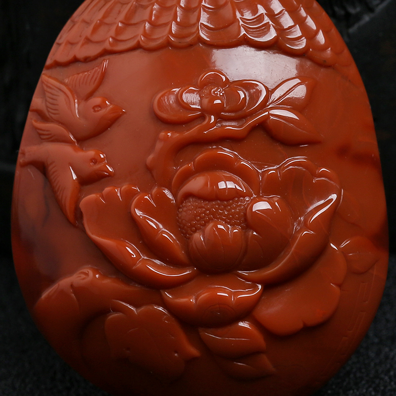 柿子红南红吊坠 - 红掌柜