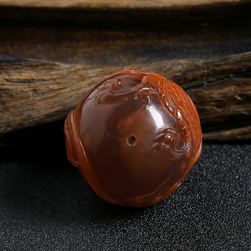 川料天然南红龙珠-红掌柜