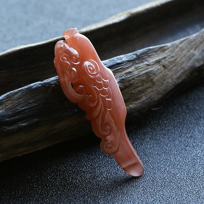 南红仿古凤吊坠-红掌柜